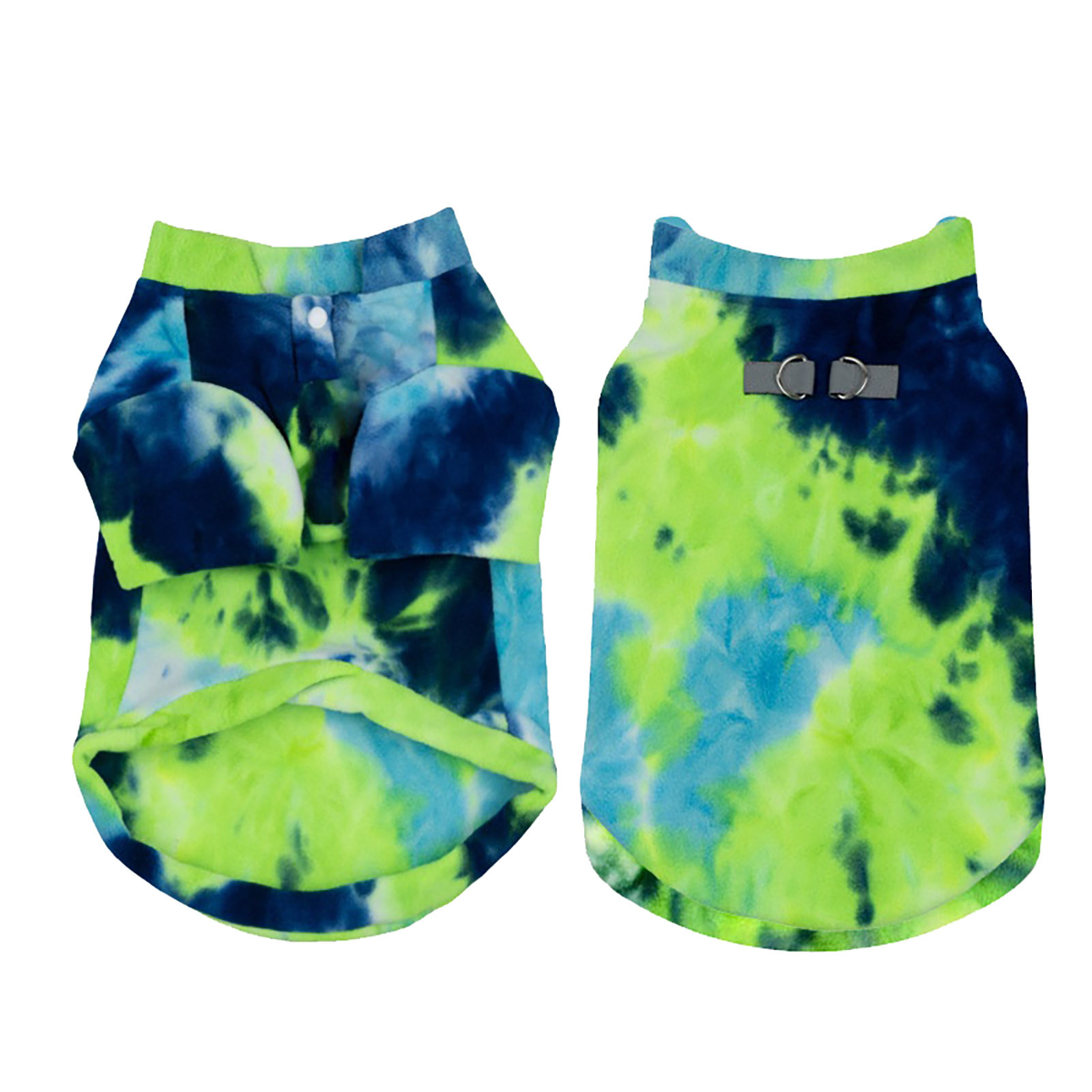 thumbnail image 2 of Jersey De Lana Para Perro Con Estampado Tie Dye. Sudadera. Chaqueta Reflectante Para Cachorro. Abrigo De Invierno Con Correa Con Anilla En D. Chaleco De Lana Suave Con Cuello Alto Para Mascotas. Rop, 2 of 2